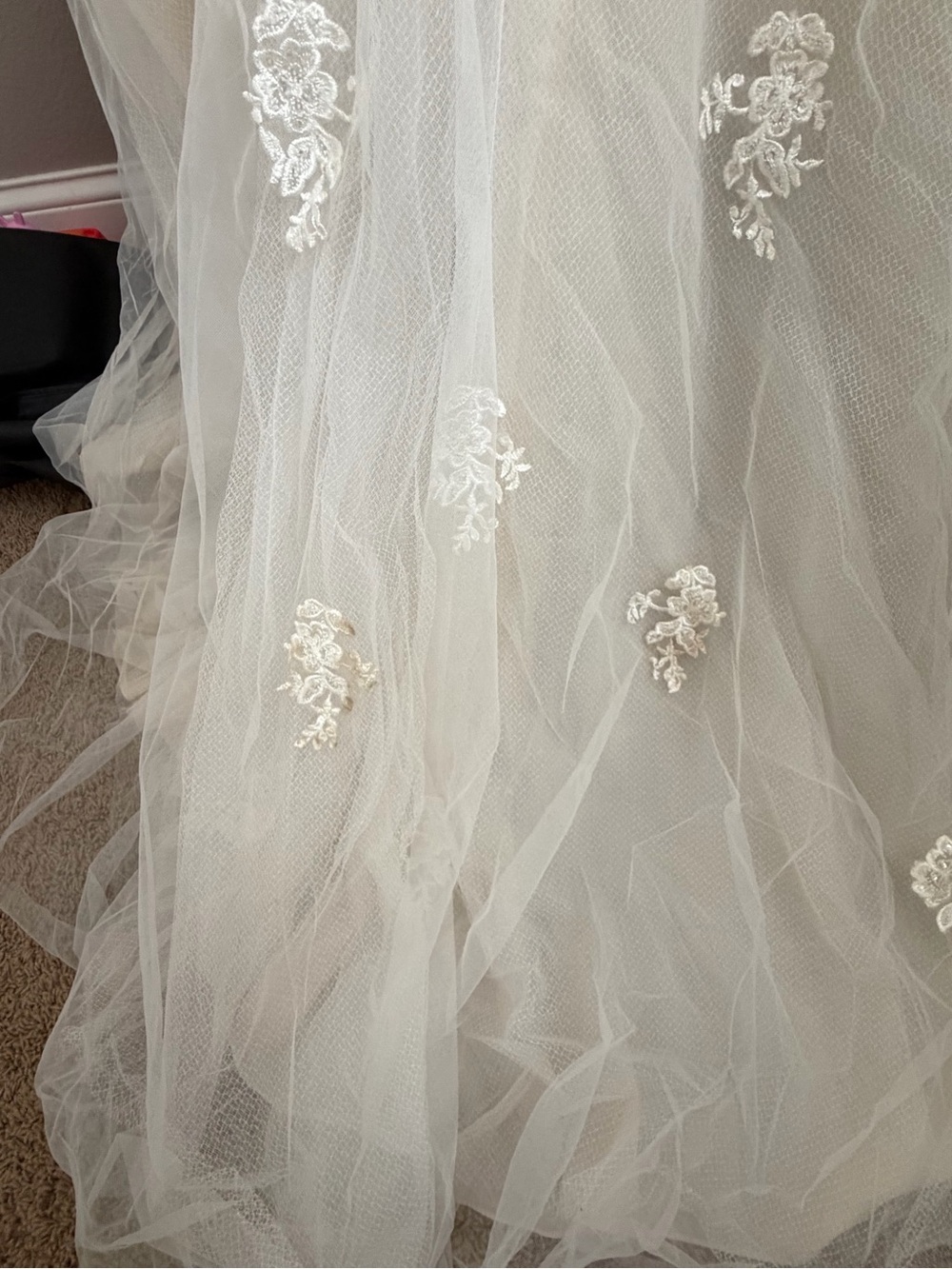 Maggie Sottero Ivory Lace Off-Shoulder Ball Gown - Picture 7 of 9
